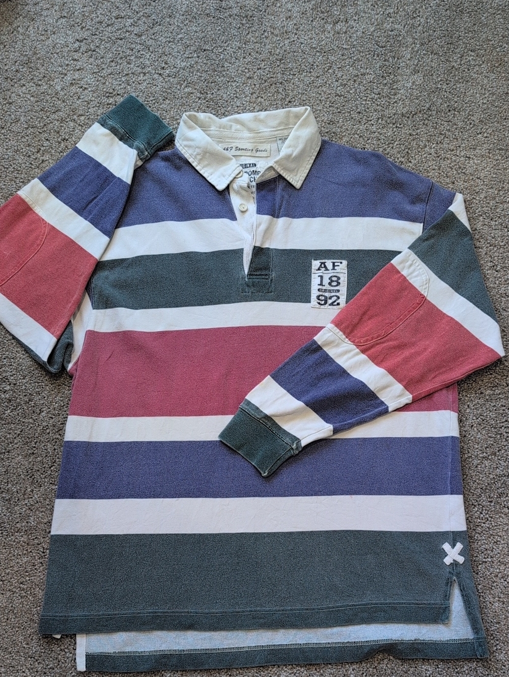 Abercrombie & Fitch Rugby Long Sleeve Polo With Brand Tags Vintage Fall College